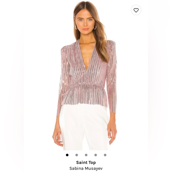 Sabina Musayev Tops - NWT Sabina Musayev X Revolve pink sequin top women’s size Medium 💕 - SOLD OUT‼️